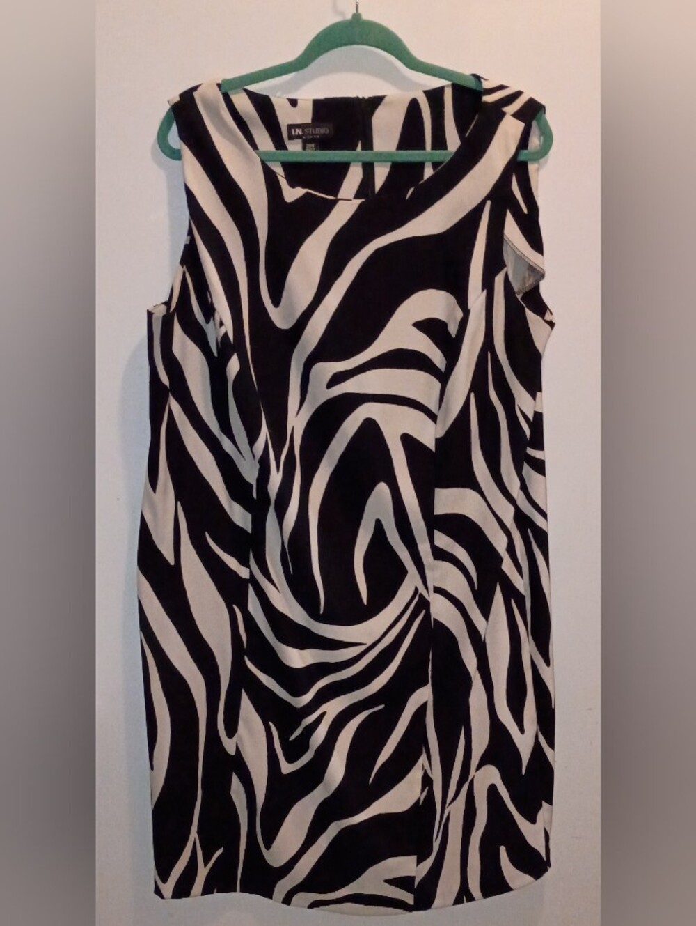 I.N. Studio Black and White Zebra-Print Sleeveless Dress